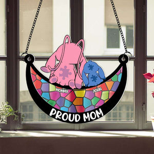 Personalized Gifts For Mom Window Hanging Suncatcher Ornament Autism Mom And Kid 02OHMH190225-Homacus