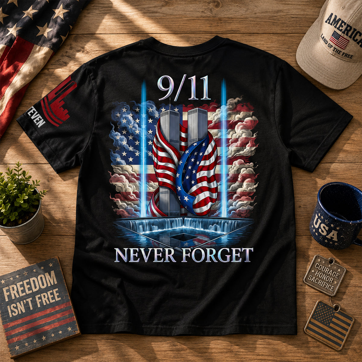 Never Forget 9/11 Personalized T-Shirt – Patriotic Memorial Shirt 01hudh300726