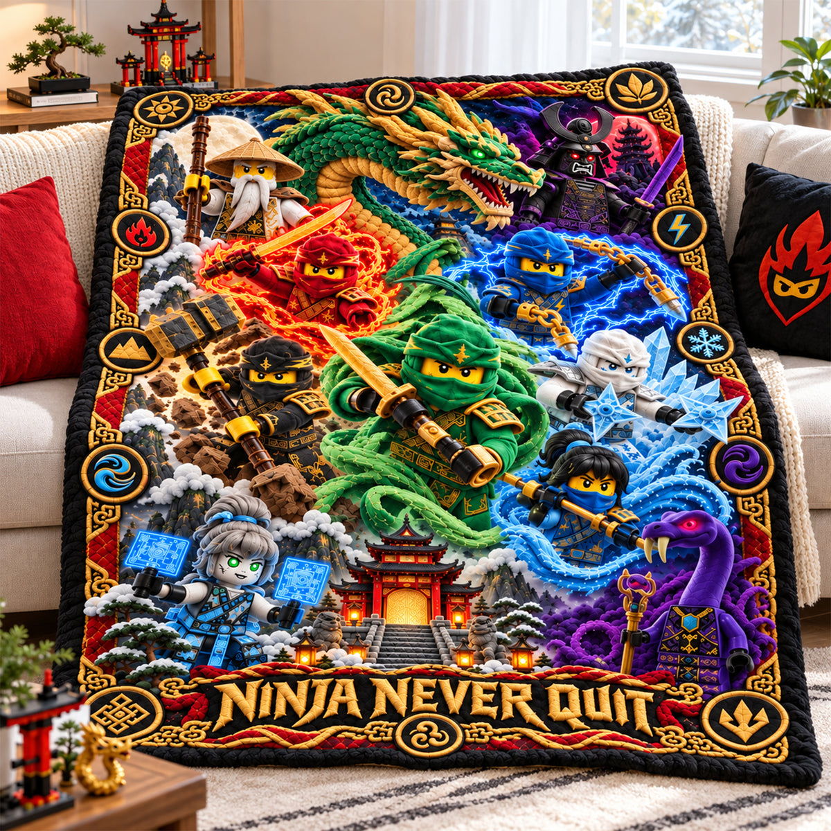 Elemental Warrior Christmas Blanket - Personalized Gifts For Action Figure Lovers 03TTLU071026-Homacus