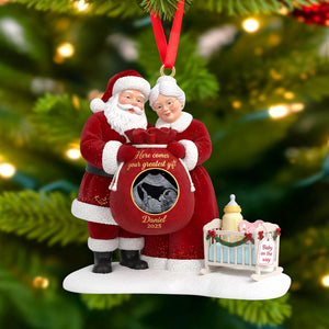 Santa Claus Custom Photo Gifts For Pregnancy Christmas Ornament 05kitn161025-Homacus