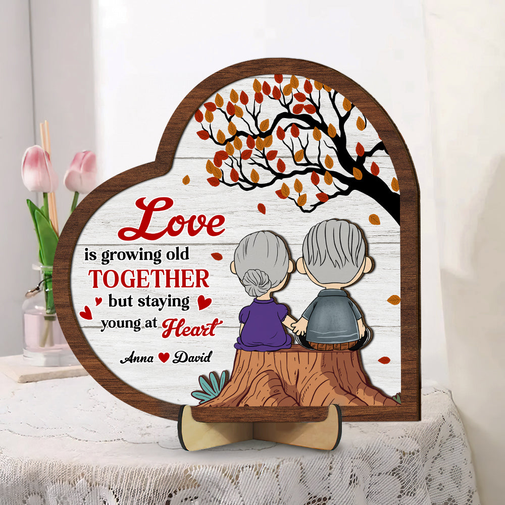 Personalized Gifts For Couple Wood Sign 05katn241224hg Love Is Growing Old Together-Homacus
