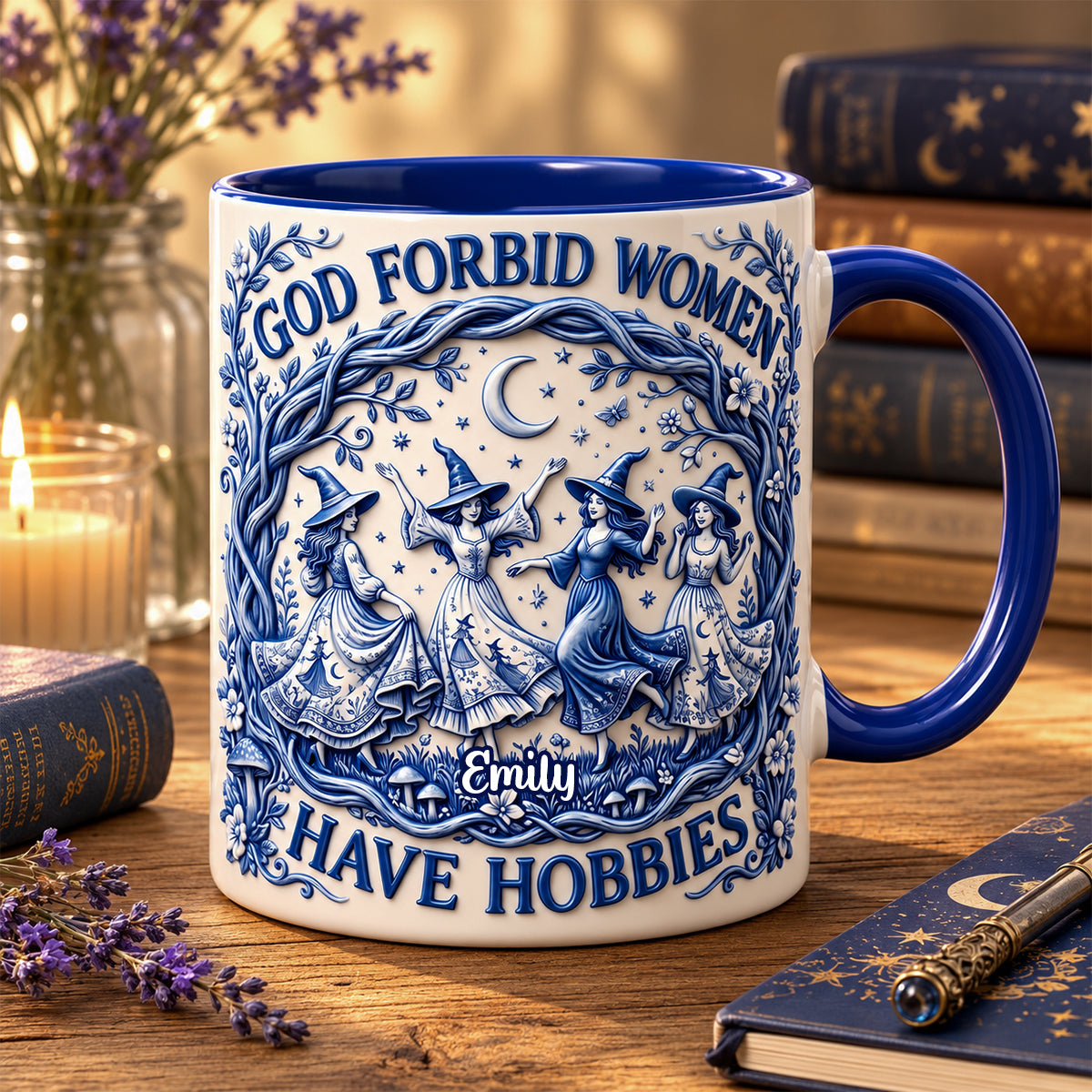 Witch Toile De Jouy Accent Mug - Personalized Gifts For Witches 03tydh210726-Homacus