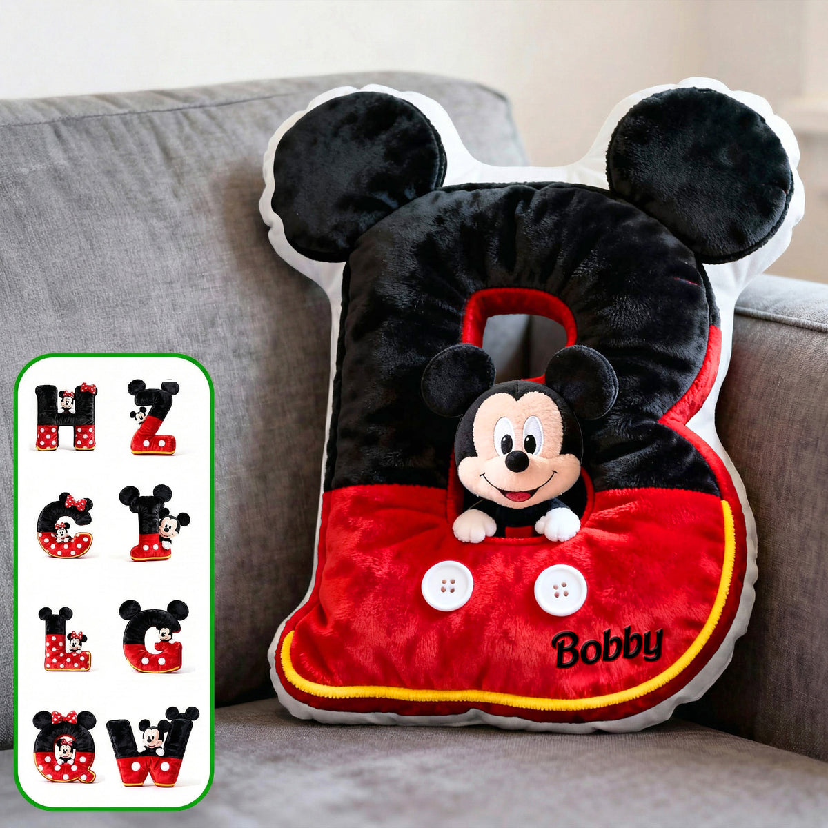 Cute Initial Letter Alphabet Custom Shape Pillow, Personalized Gifts For Kid 02qhmg181125-Homacus