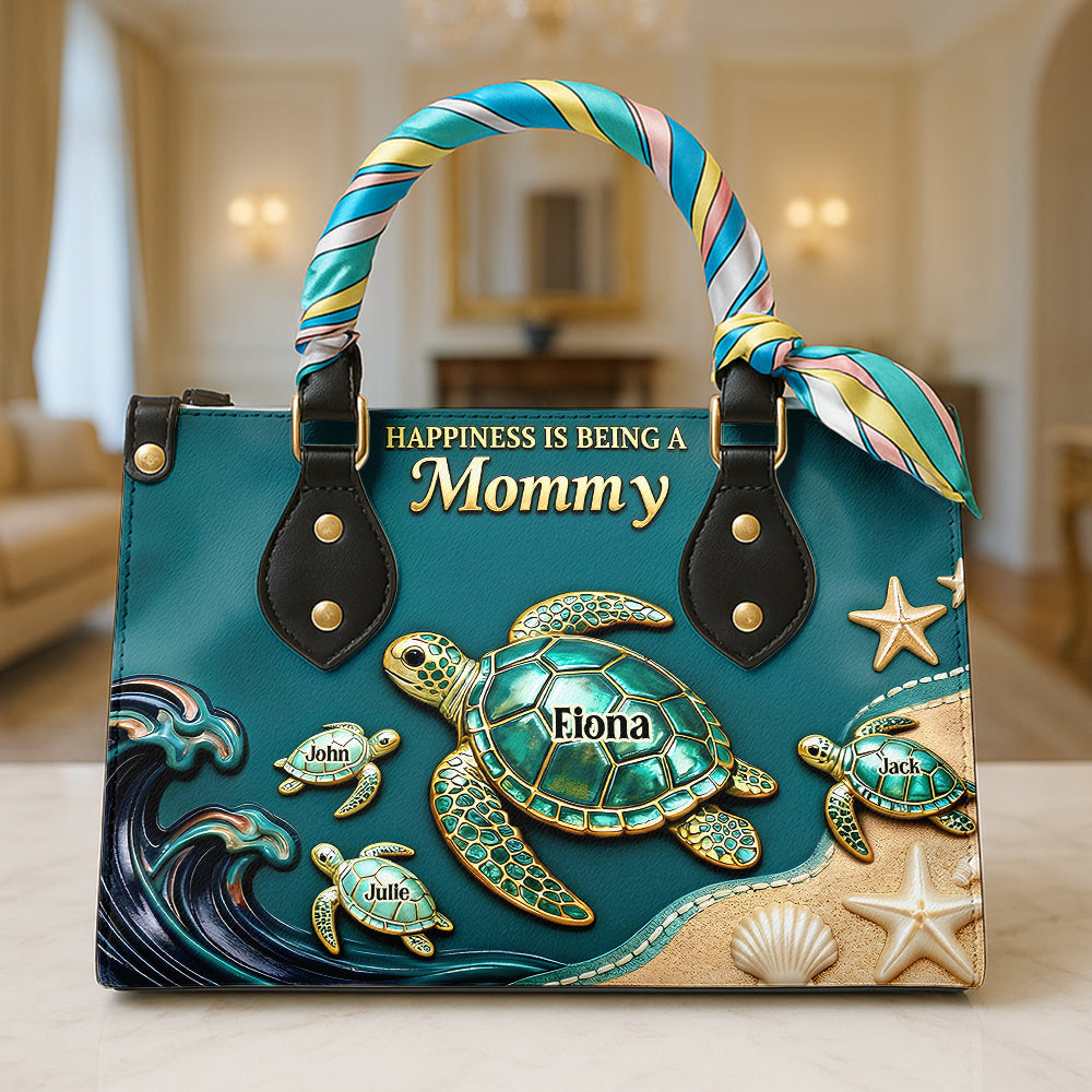 Turtle Mom Leather Bag - Personalized Mothers Day Gifts 01NADT230226-Homacus