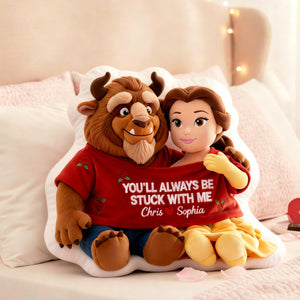 Fairy Tale Couple In Cute Shirt Shaped Pillow, Personalized Gifts For Couple 03QHLU111225-Homacus