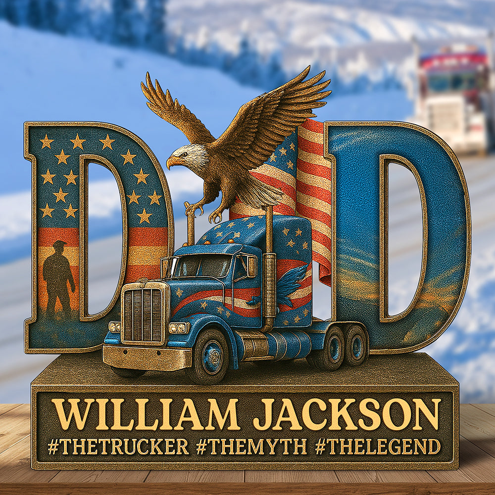 Trucker Dad Acrylic Plaque - Personalized Gifts For Dad Christmas Decor 06qhqn090525-Homacus