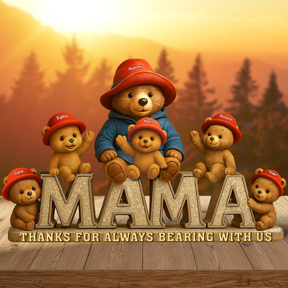 Bear Mom Plaque - Personalized Gift For Mother 03tgqn140425-Homacus