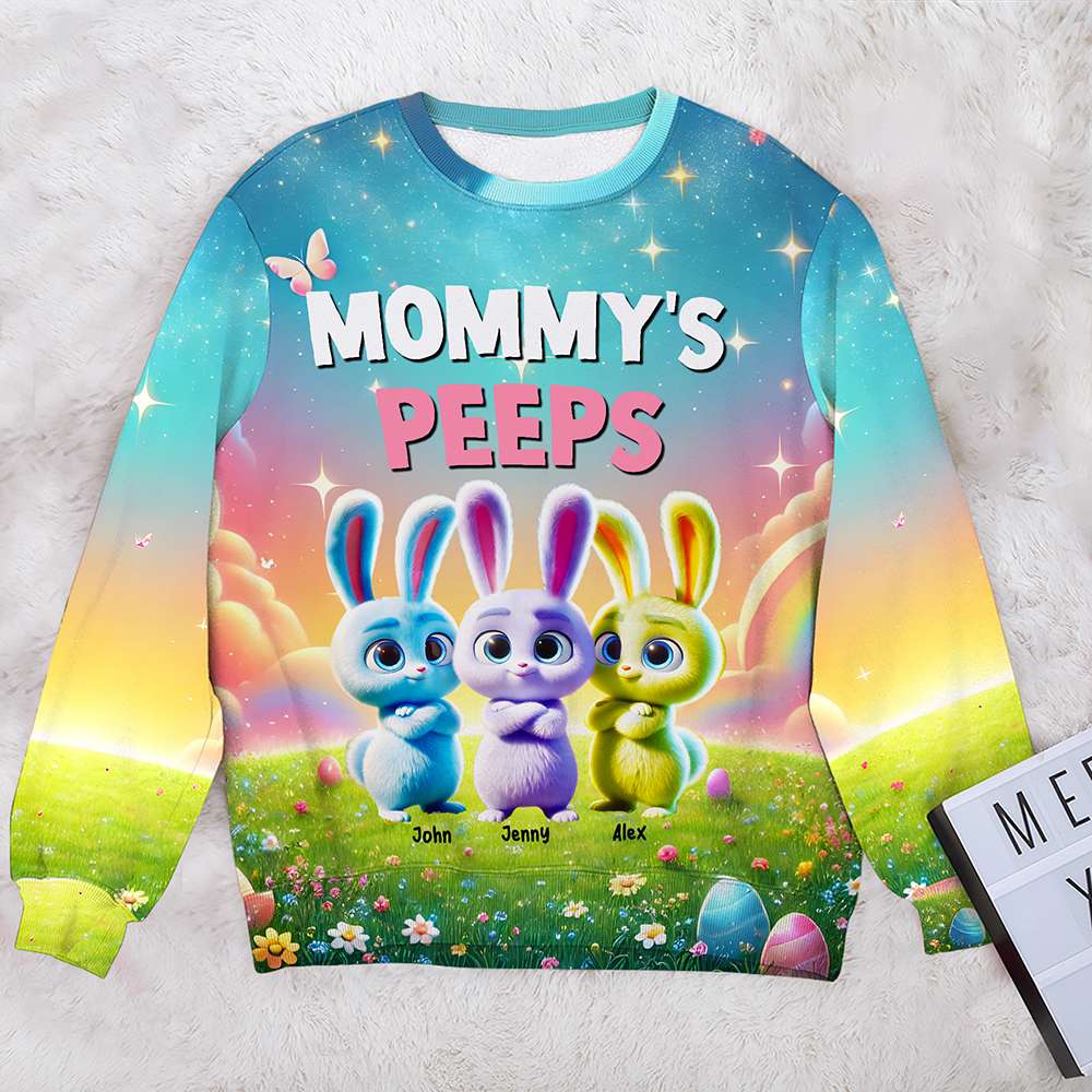 Personalized Gifts For Mom Easter Day Shirt Bunny Peeps-Homacus