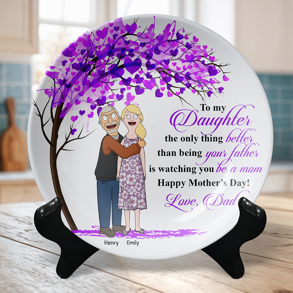 Personalized Gifts For Daughters Round Plate Happy Mother's Day 04KAQN120325HG-Homacus