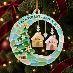 Besties House Seaglass Acrylic Ornament - Personalized Christmas Gifts 01nadt211026