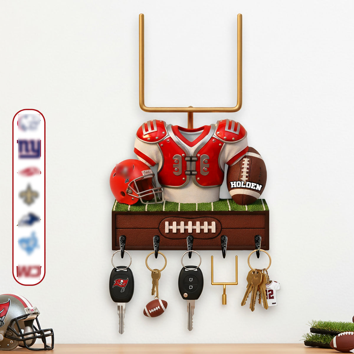 Sports Wood Key Hanger - Personalized Gifts 01kimg011225-Homacus