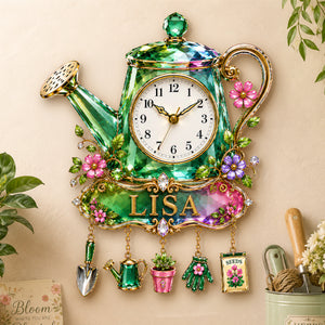 Garden Bloom Acrylic Hanging Wall Clock - Personalized Gifts For Gardening Lovers 05nadh300726-Homacus
