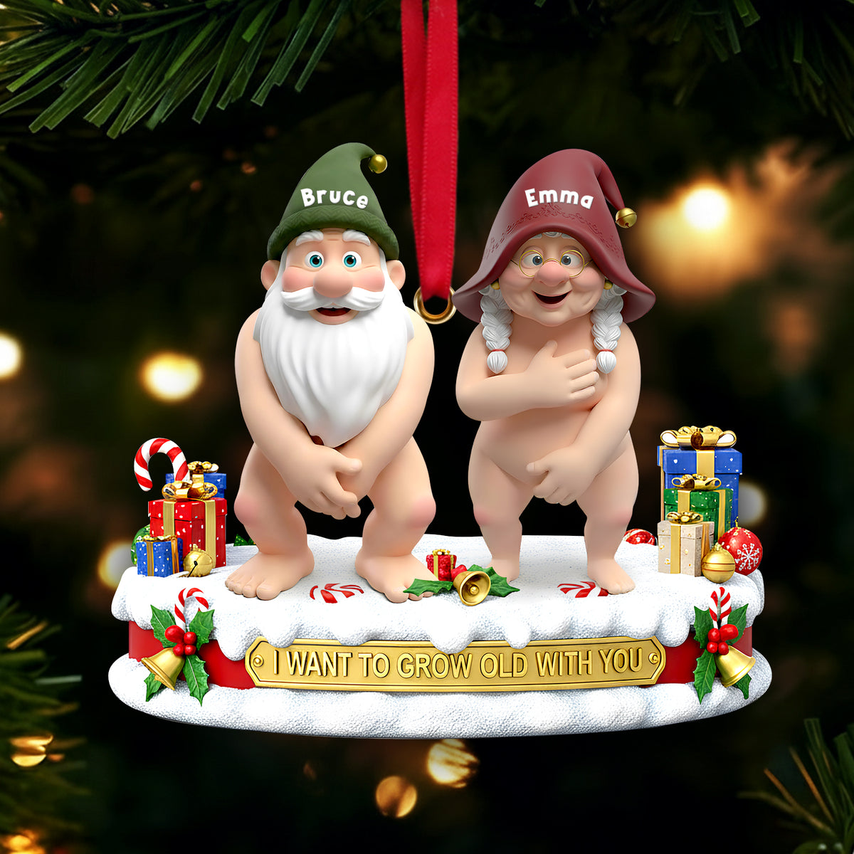 Mischievous Gnome Couple Acrylic Ornament - Personalized Gifts For Couples 08OHLU201125-Homacus