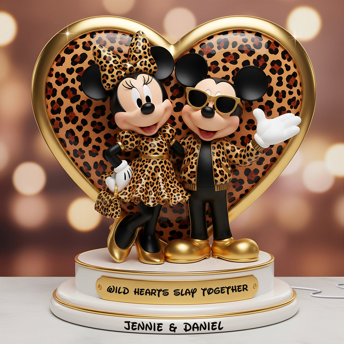 Leopard Wild Hearts Light Box - Personalized Gift For Couples 05PGLU281125-Homacus
