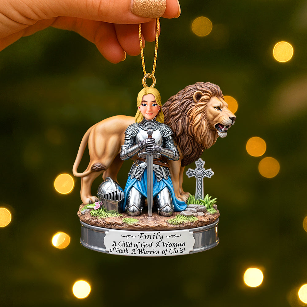 Warrior Of Christ Personalized Gifts For Christian Christmas Acrylic Ornament 02hutn220825-Homacus