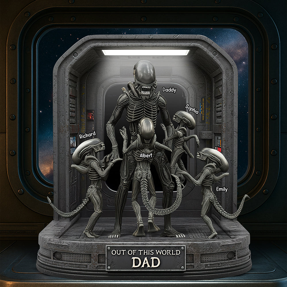 Personalized Gifts For Dad Acrylic Plaque, Alien Dad 03QHQN130525-Homacus