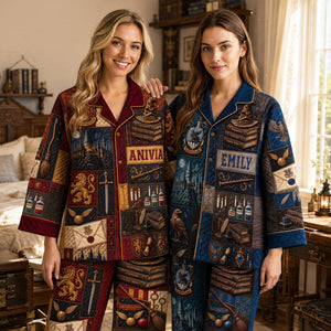 Mystic Academy Button Up Pajama Set - Personalized Gifts 02PAQN250826