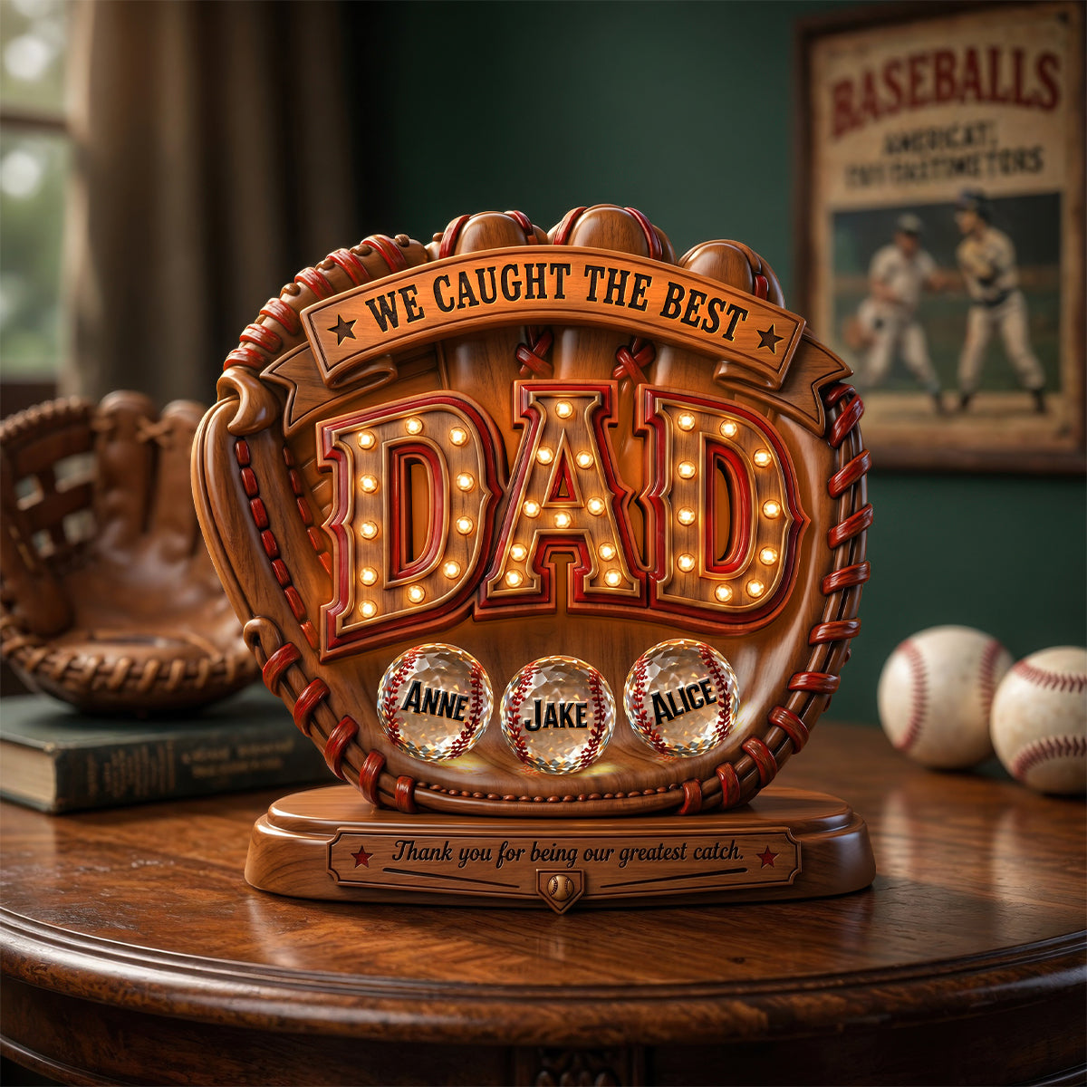 Great Baseball Dad Acrylic Plaque - Personalized Gifts For Dads 01PADH250426-Homacus