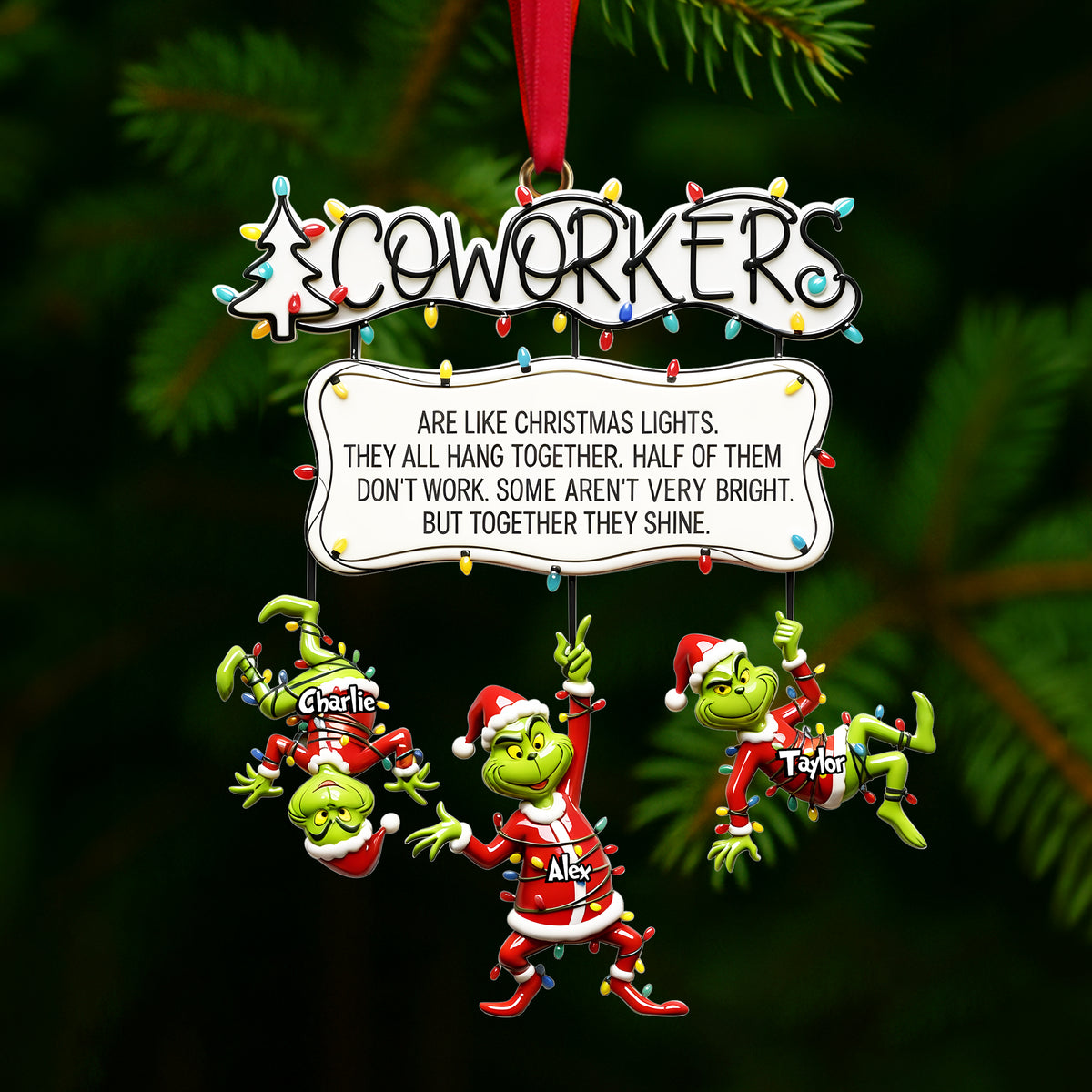 Fun Co-workers Hanging Together Ornament - Personalized Gifts For Collague 01QHLU091025-Homacus