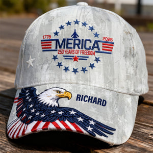 Proud American Eagle Classic Cap, Personalized Gifts For Patriots 01qhqn230226-Homacus