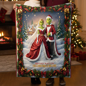 First Christmas Blanket Personalized Gifts For Couple 05PADT031125-Homacus