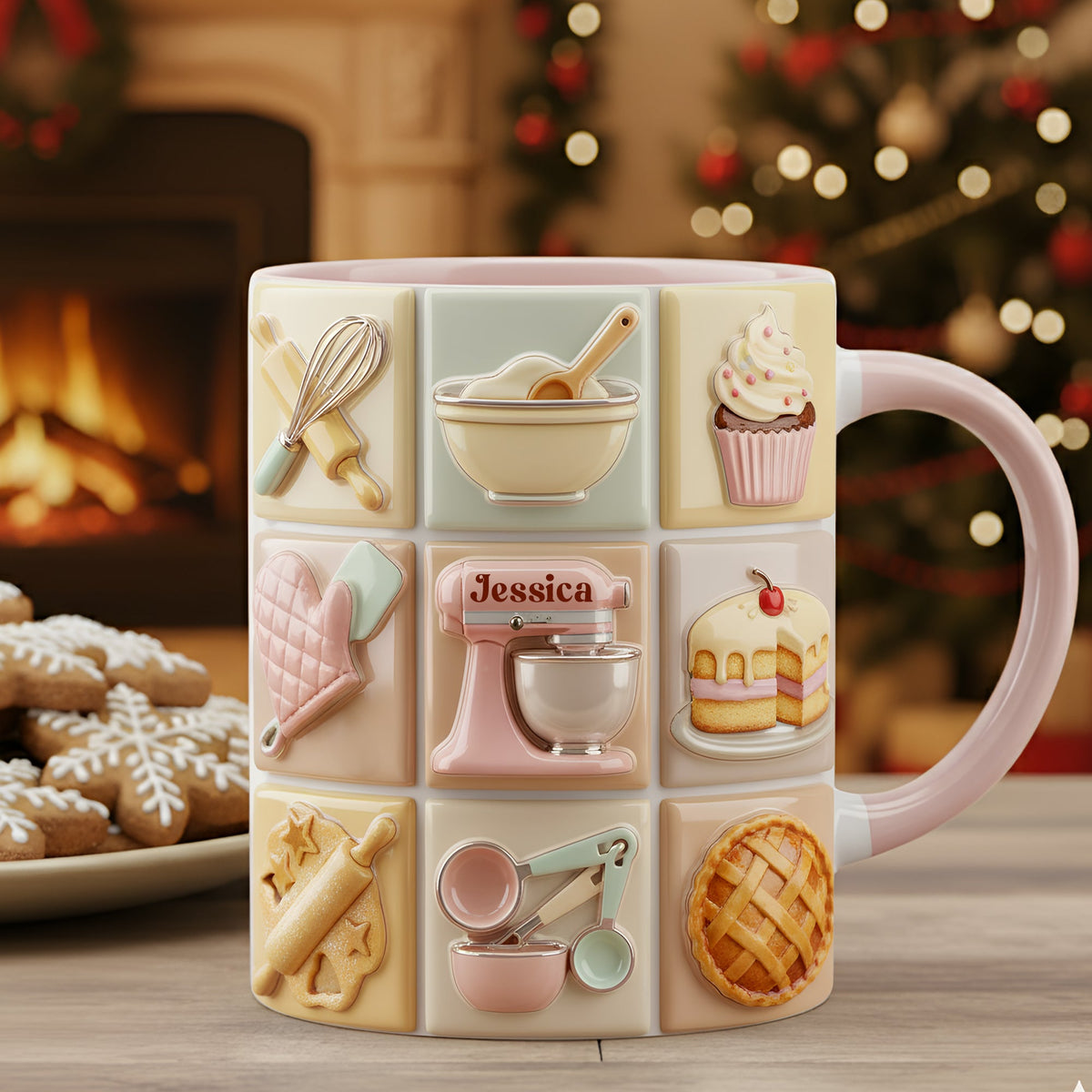 Bake With Love Accent Mug - Personalized Gifts For Bakers 04TOLU241025-Homacus