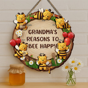 Adorable Little Bees Wood Sign - Personalized Gifts For Grandma 03OHLU300525-Homacus
