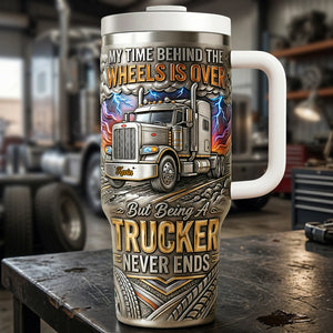 Old Trucker 40oz Tumbler - Personalized Gifts For Trucker Tumbler 03PATA250326-Homacus