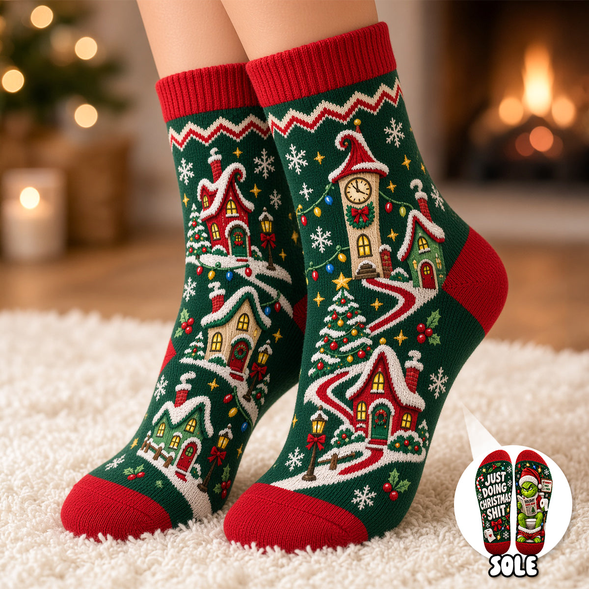 Santa’s Bathroom Break Socks - Personalized Christmas Gifts 01tydh170926-Homacus