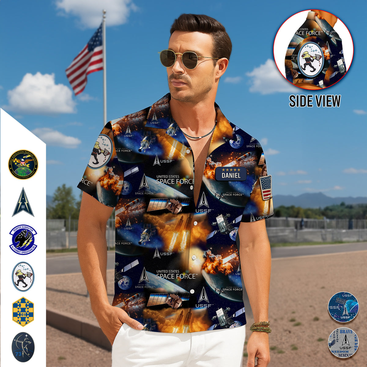 Outer Space Command Hawaiian Shirt - Personalized Military Logo Gifts For Veteran 02HULU210625-Homacus