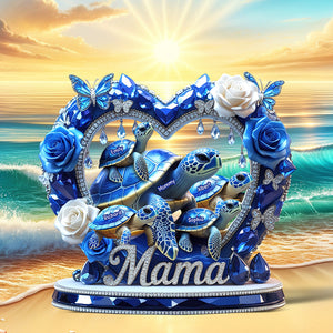 Sparkling Mama Turtle Plaque – Personalized Christmas Gifts For Mom 02XQQN240425-Homacus