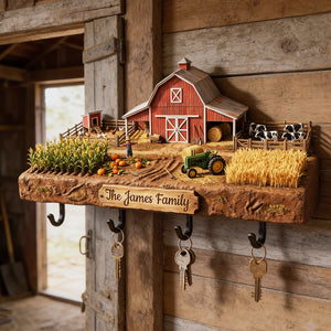 Farming Wood Key Hanger - Personalized Gifts For Farmers 04kita181225-Homacus