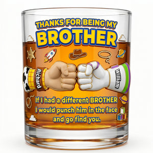 Proudly Your Brother Whiskey Glass - Personalized Gifts For Brothers 04NAQN040626