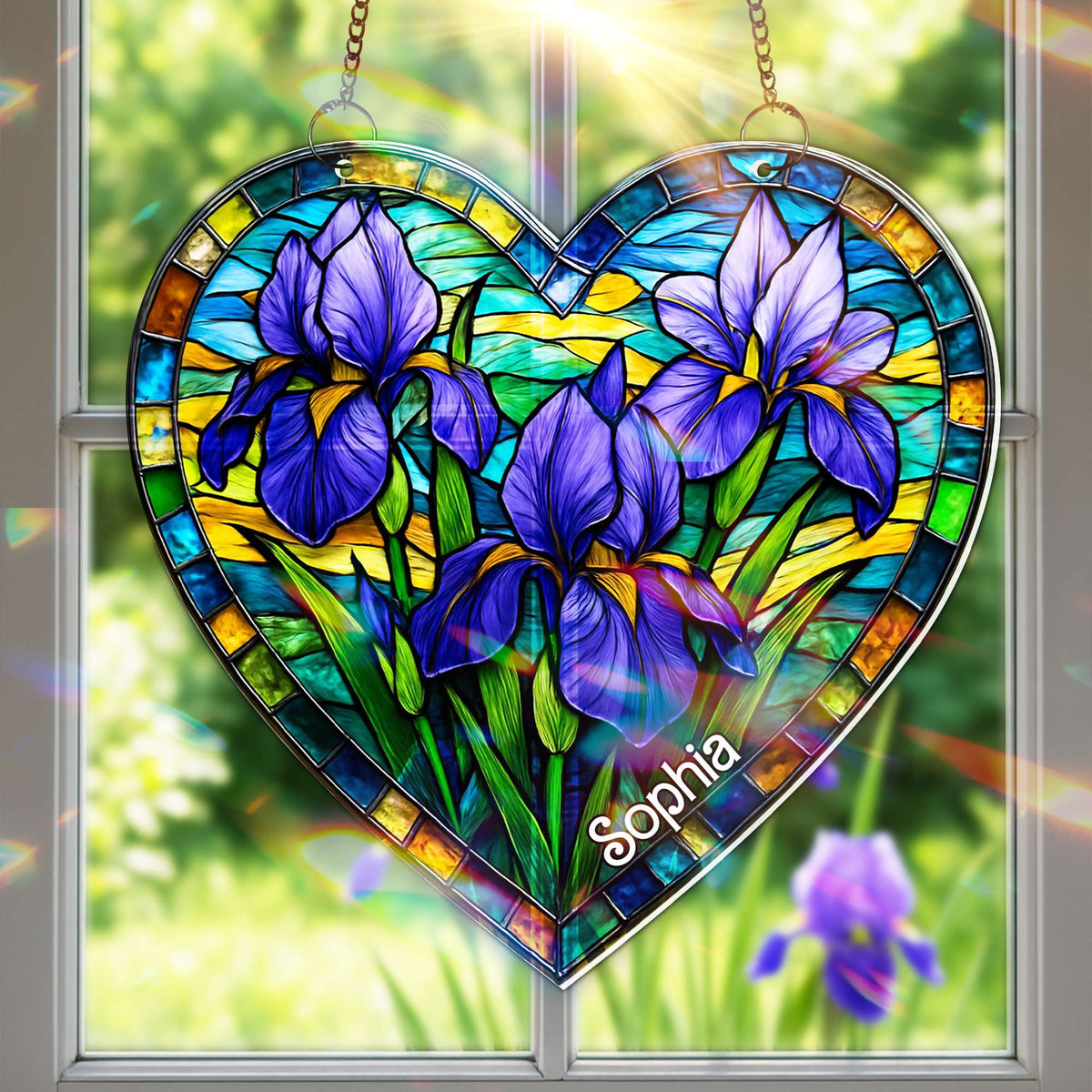Flower Garden Suncatcher Ornament Personalized Gifts for Flower Lovers 01HULU180725-Homacus