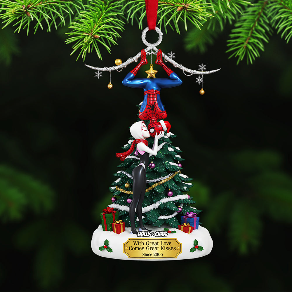 Personalized Gifts For Christmas, Cheeky Kissing Couple Acrylic Ornament 03nata061025-Homacus