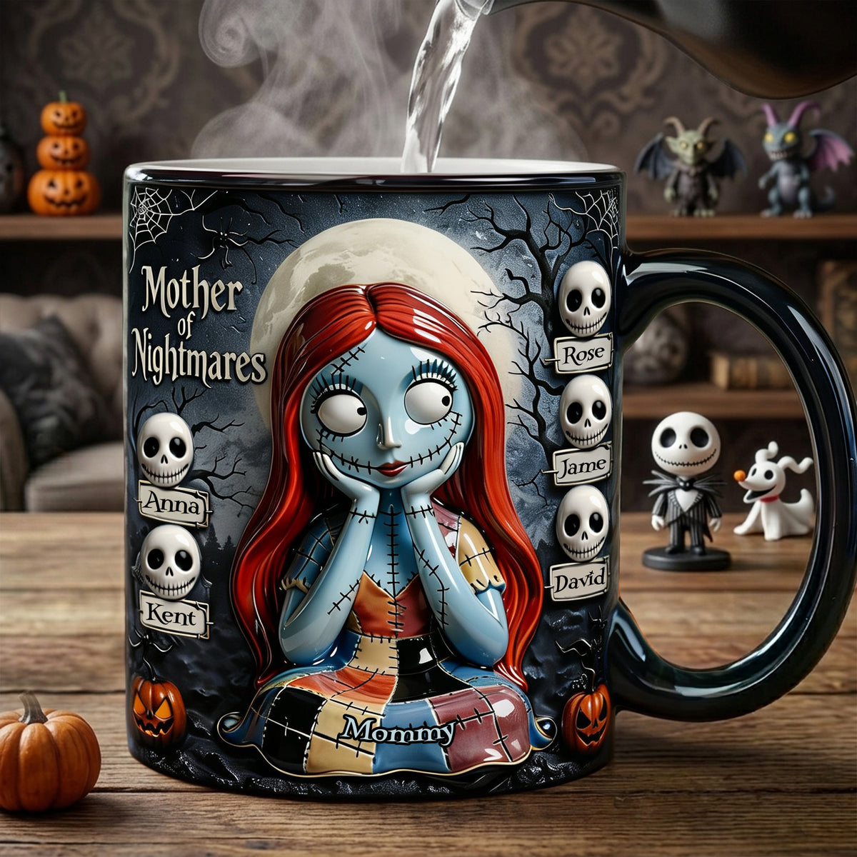 Spooky Mom And Kids Magic Ceramic Coffee Mug - Personalized Gifts For Mother's Day Magic Mug 01TOLU270326-Homacus