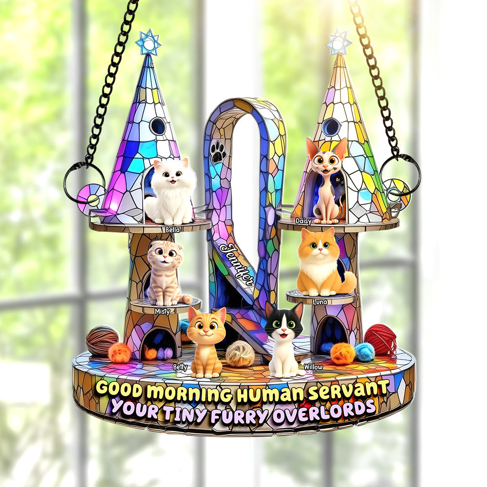 Furry Overlords Suncatcher Ornament - Personalized Christmas Gifts For Cat Lovers 06tgqn290725-Homacus