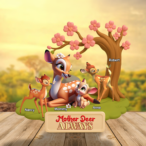 Mother Deer Plaque - Personalized Gifts For Mom 02ohpu040425-Homacus