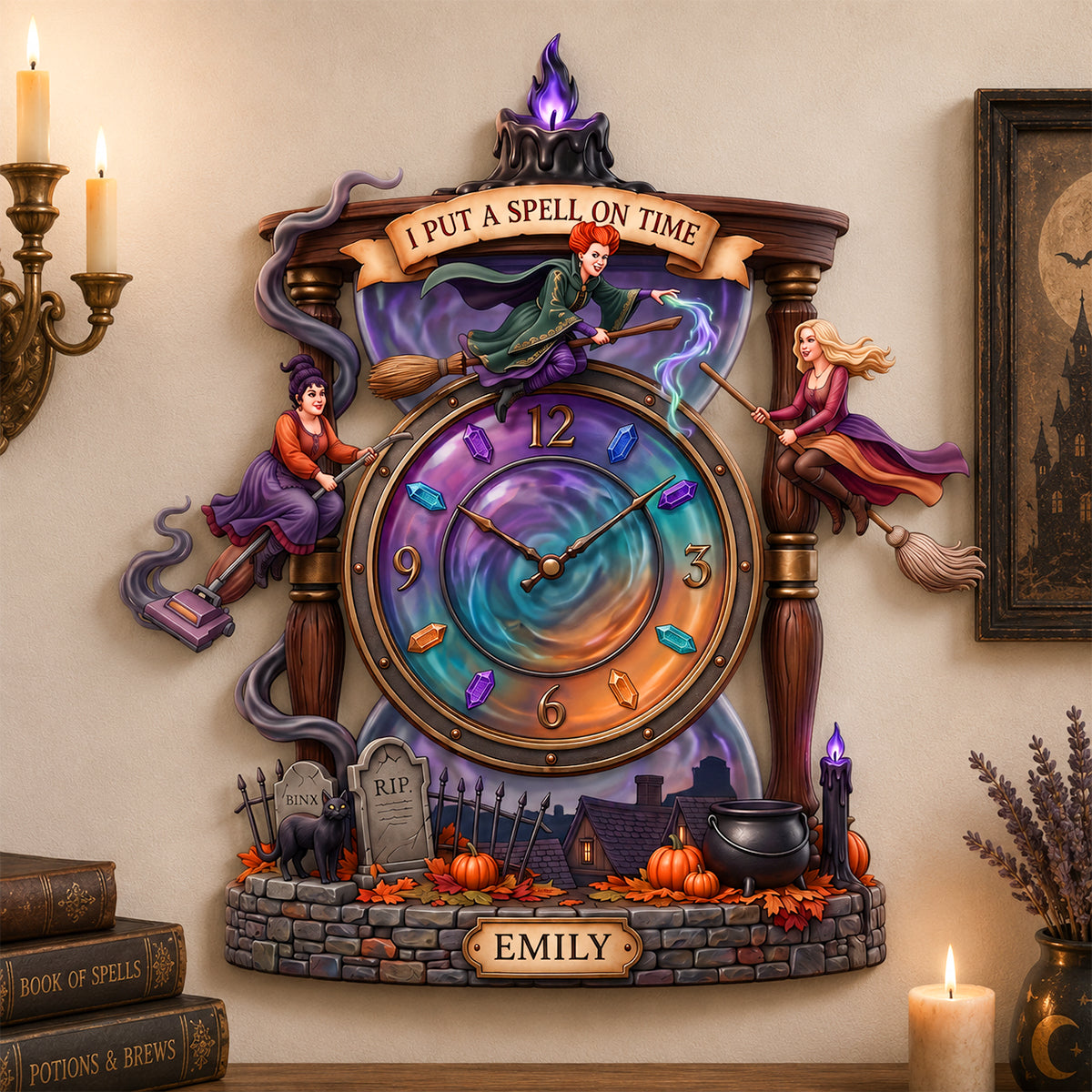 Mystic Spell Acrylic Wall Clock - Personalized Gift For Witch Lovers 03HADH280726