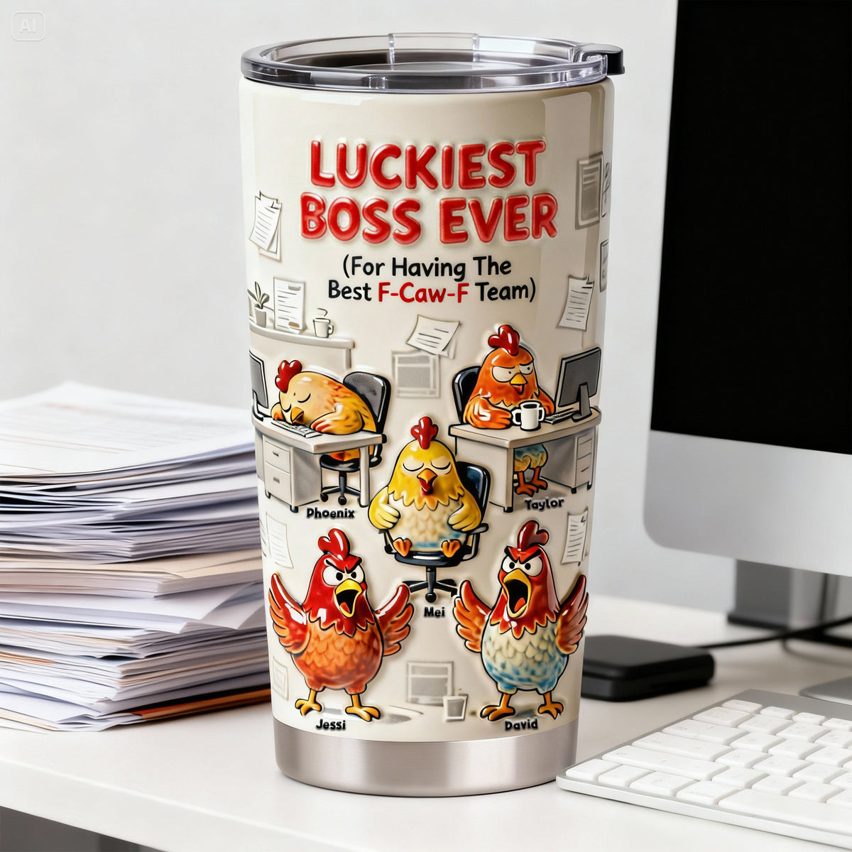 Boss Chicken Office Tumbler - Personalized Gifts For Boss 05nalu291225-Homacus
