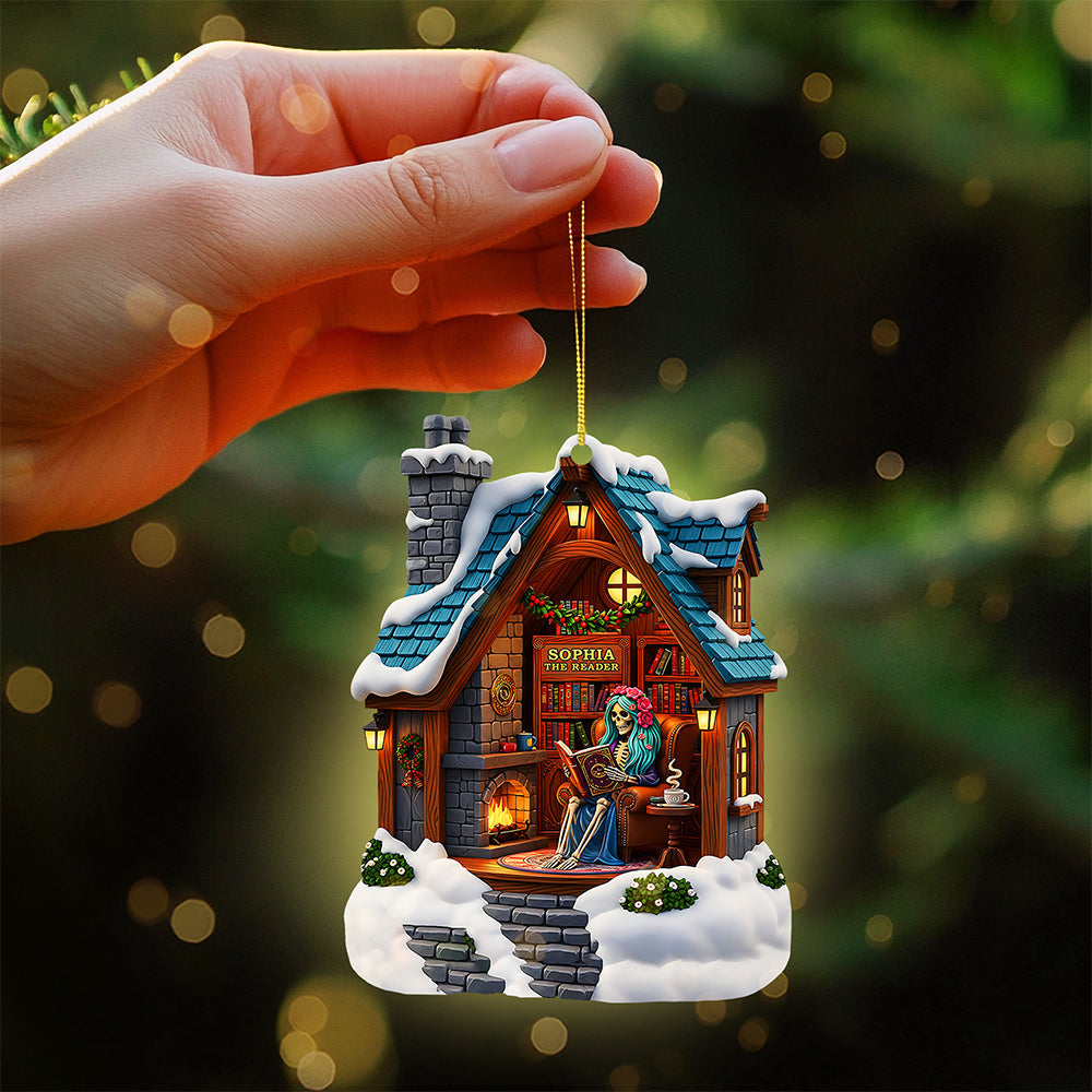 Book Lover Skull Ornament - Personalized Gifts For Book Lovers 03tota110825-Homacus