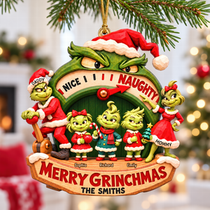 Naughty Family Christmas Ornament - Personalized Gifts For Family 05HAQN081026-Homacus