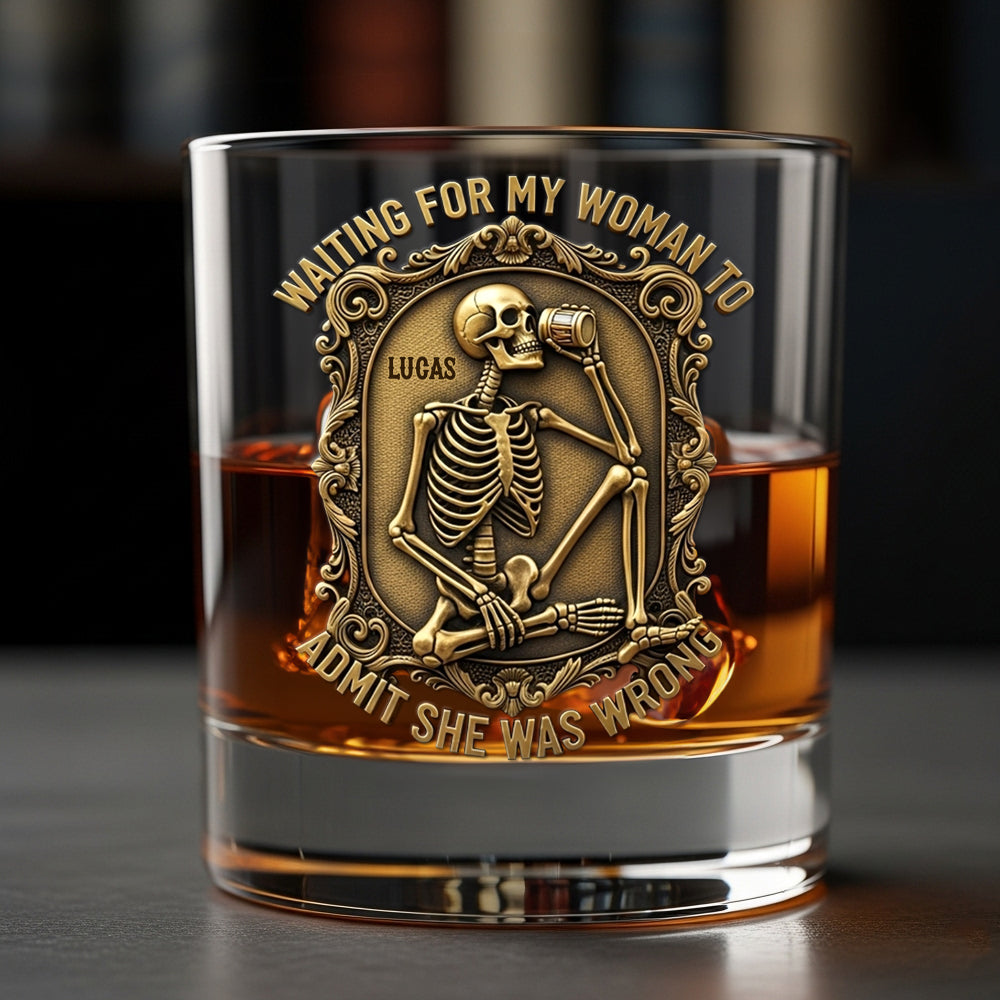 Funny Skeleton Drinking Whiskey Glass, Personalized Gifts For Husband & Boyfriend 02qhtn070825-Homacus