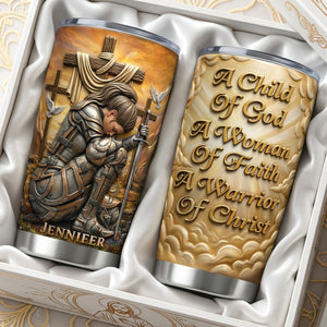 Kneeling Knight Woman Tumbler - Personalized Gifts For Christians 01huta170326-Homacus