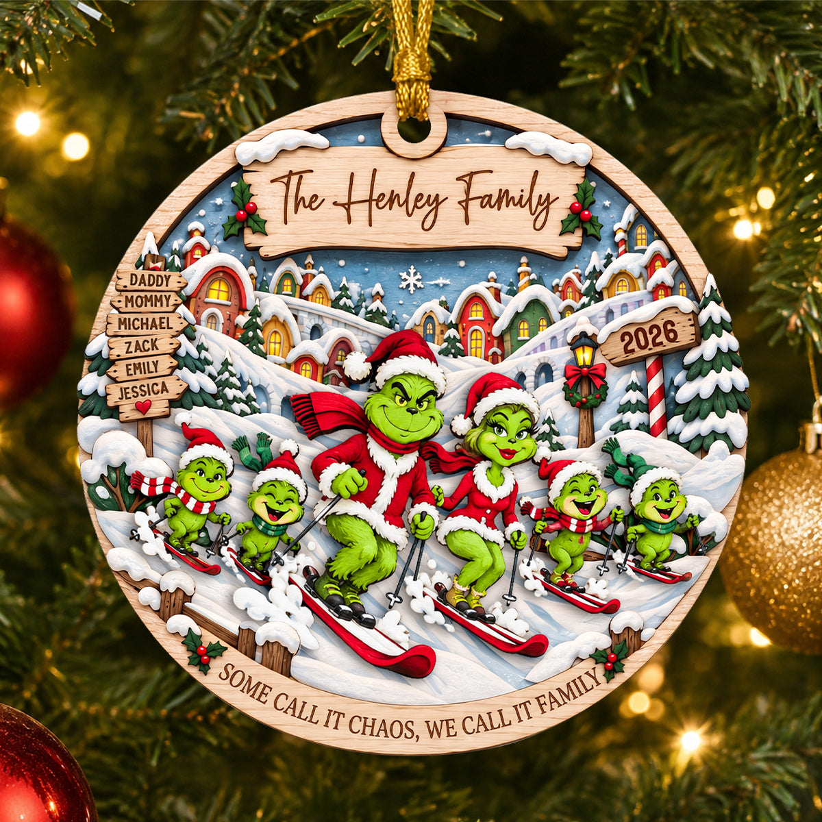 Fun Skiing With Family Ornament - Personalized Gifts For Family 04qhdh100926-Homacus