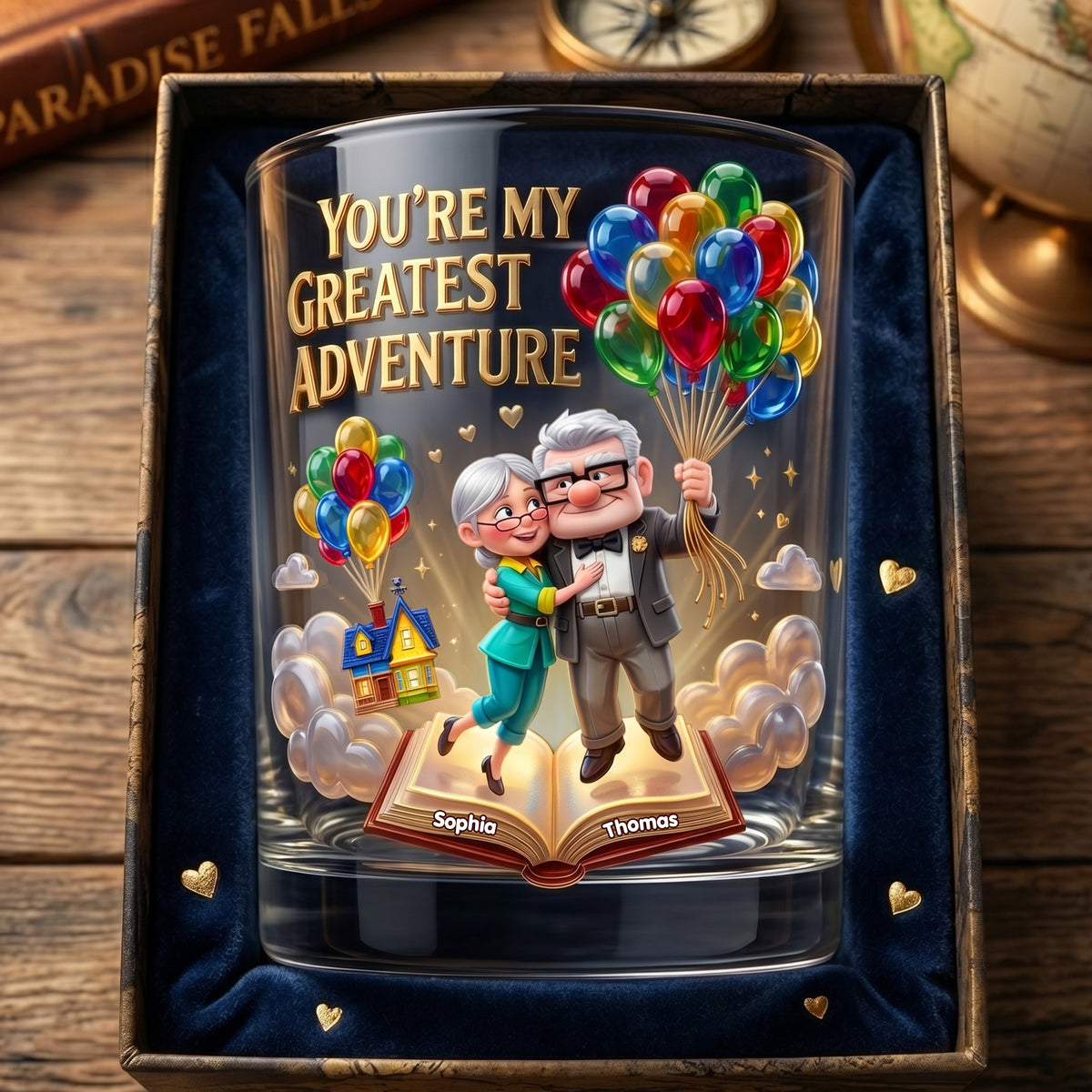 Forever Love Adventure Round Glass - Personalized Gifts For Couples 06tylu160626-Homacus