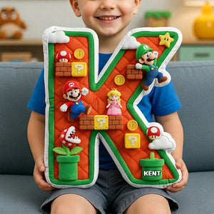 Retro Game Alphabet Pillow - Personalized Gifts For Fans Pillow 02PAQN100426-Homacus