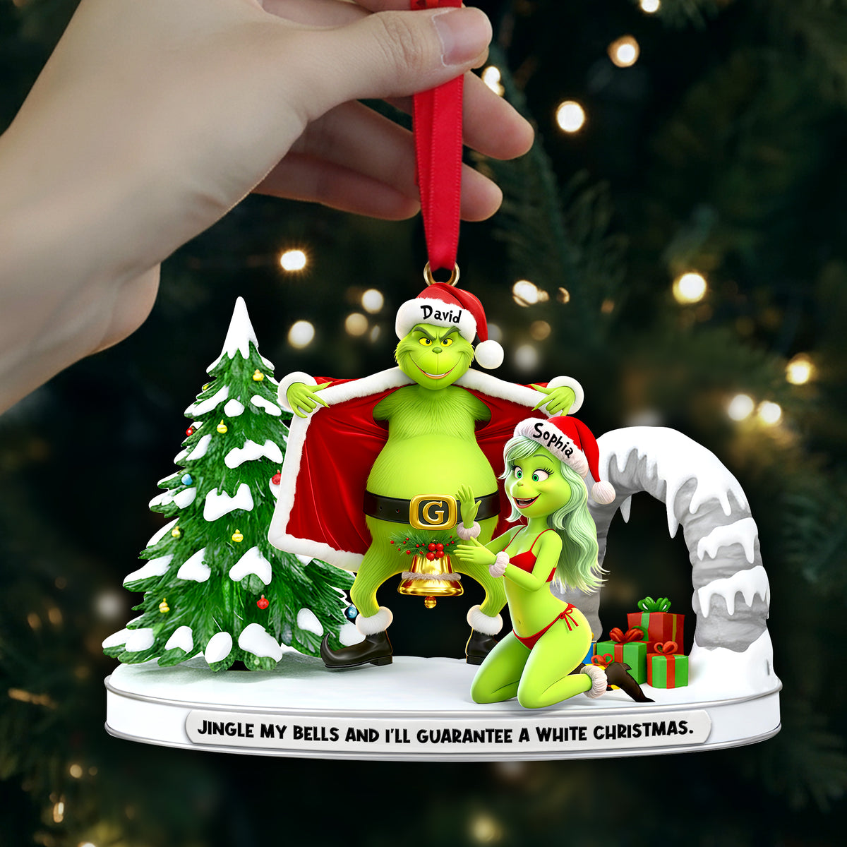 Cheeky Green Couple Ornament - Personalized Gifts For Couples 02OHLU101125-Homacus