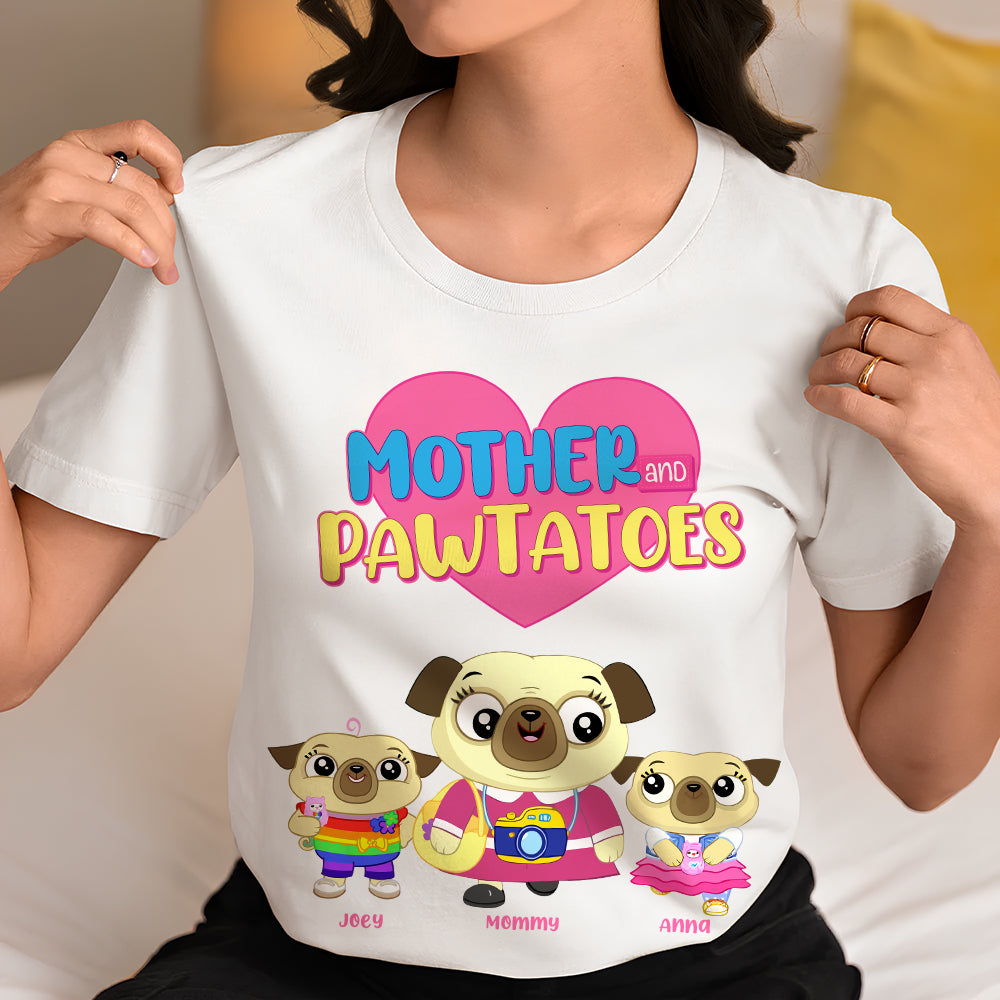 Personalized Gift For Mom Shirt, Mother & Pawtatoes Mother's Day 03OHLU130325-Homacus