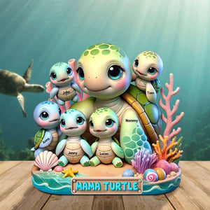 Turtle Mama Plaque - Personalized Christmas Gifts For Mom 03qhtn030425-Homacus